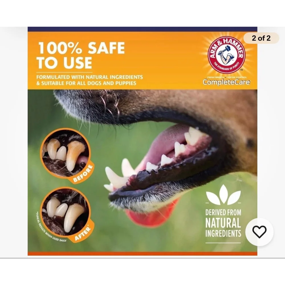 NEW 2 Tubes Unisex Arm & Hammer Dog Grooming Dental Kit